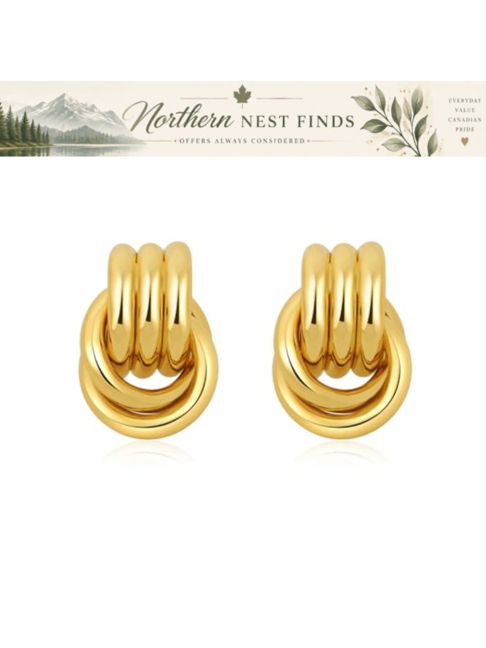 SHERLOVE Gold Plated Geometric Drop Earrings